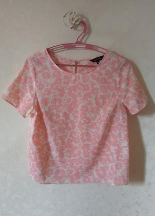 Блуза в розовые цветы размер 10 хс-с