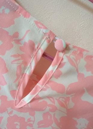 Блуза в розовые цветы размер 10 хс-с4 фото