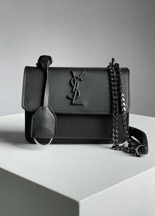 Сумка у стилі yves saint laurent sunset mini chain black/black2 фото