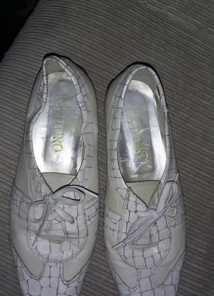 Кожаные туфли cadoro shoes italy размер 38 (25 см)2 фото