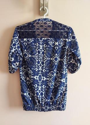 Блуза, блузка с кружной вставкой низ на резинке, р. м3 фото