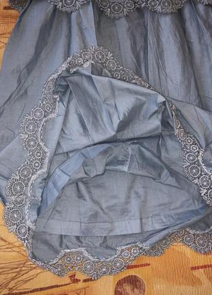 Легкий бавовняний сарафан під джинс з ажурними вставками, німеччина, р-р m8 фото