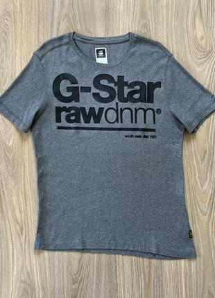Чоловіча бавовняна футболка з прогумованим принтом g star raw