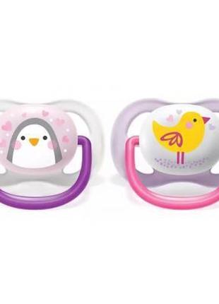 Пустушка philips avent ultra air animal для дівчаток 0-6 міс (scf080/06)