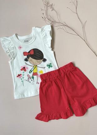 Костюм футболка шорты-юбка для девочек