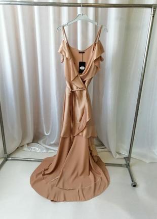 Платье миди-оборка удлиненная спинка2 фото