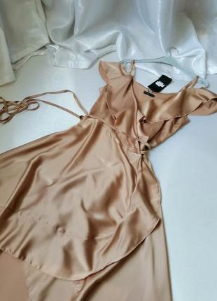 Платье миди-оборка удлиненная спинка10 фото
