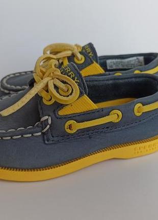 Sperry top-sider boat shoes (кожаные мокасины) туфли 22 размер стелька 13,5 -14см2 фото