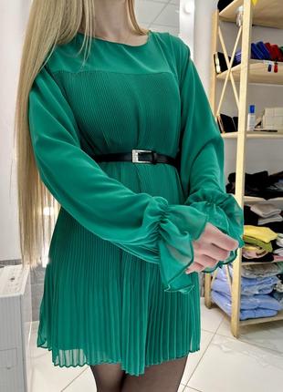 Платье зеленый шифон туречка3 фото