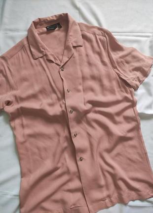 Пудровая рубашка от asos, размер s/m. рубашка вискоза, универсальная, легкая