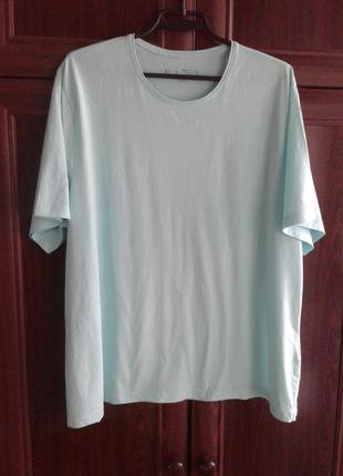 Базова бавовняна футболка з коротким рукавом м'ятного кольору charles vögeie супер батал унісекс1 фото