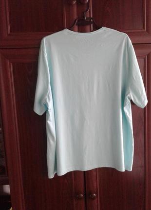 Базовая хлопковая футболка с коротким рукавом мятного цвета charles vögeie супер батал унисекс2 фото