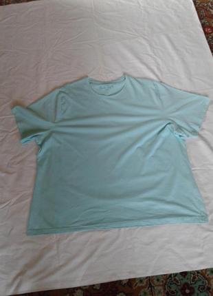 Базовая хлопковая футболка с коротким рукавом мятного цвета charles vögeie супер батал унисекс3 фото
