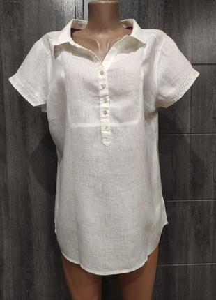 Шикарная льняная блузка лён, льон пог-55 см