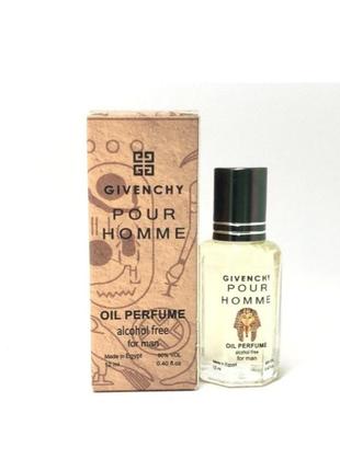 Оригинальные мужские маслянные духи givenchy pour homme (дживанши пур хом) 12 мл