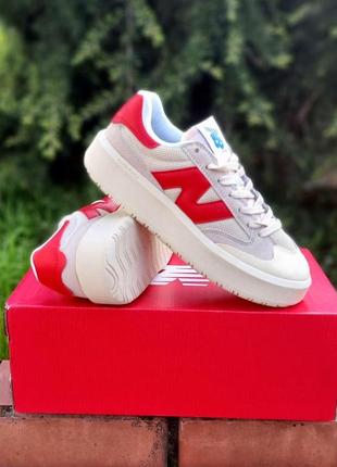 Женские кроссовки new balance ct302 beige red 37-38-39