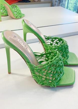 Туфлі зелені simmi shoes1 фото