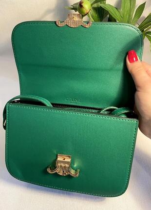 Сумка жіноча зелена з екошкіри, жуноча сумка через плече в стилі celine селін туреччина6 фото