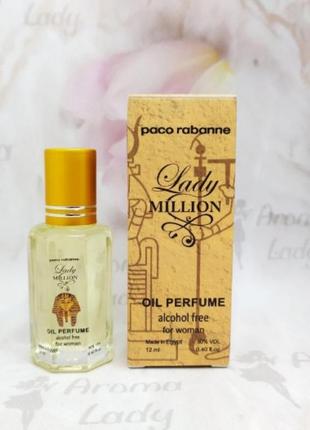 Оригинальный масляный женский парфюм paco rabanne lady million (пако946ден леди миллион) 12 мл1 фото