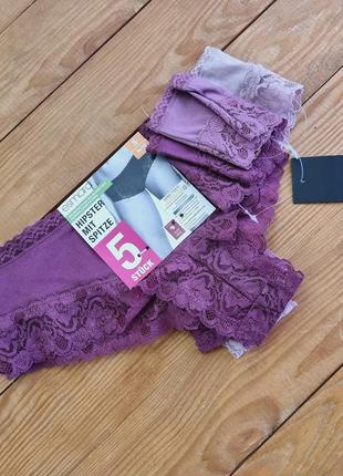 Комплект жіночих трусиків із 5 штук, розмір s/m, колір фіолетовий, бузковий