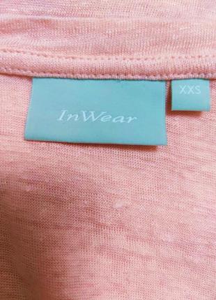 Inwear caurals top pink льняная футболка топ в стиле оверсайз /7716/7 фото