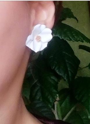 Сережки білі квітка квіточки сережки сережки1 фото