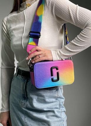 Женская стильная разноцветная фиолетовая сумка marc jacobs тренд сезона1 фото