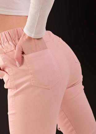 Стильные женские штаны в цвете пудра 25 26   рр3 фото