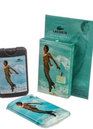 Духи (міні-парфуми) masculino lacoste essential 50 мл у стильному чохлі з фотодруком