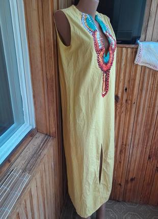Оригинальное хлопковое платье в индийском стиле бохо этано4 фото