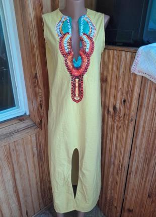 Оригинальное хлопковое платье в индийском стиле бохо этано