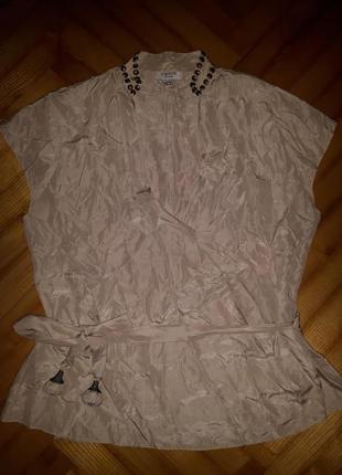 Тончайшая шелковая блуза с запахом от cortefiel! p.-401 фото