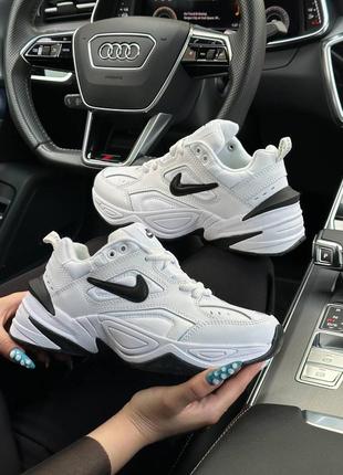 Жіночі кросівки nike m2k tekno  all white black6 фото