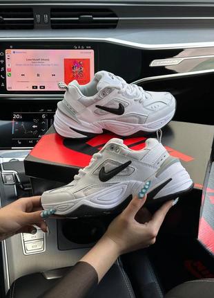 Женские кроссовки nike m2k tekno white black essential8 фото