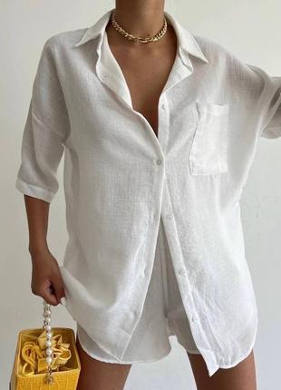 Костюм рубашка шорты качественный базовый бежевый черный белый розовый трендовый...