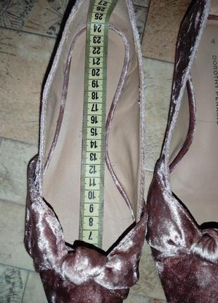Шикарные бархатные туфл тм dorothy perkins, розовые замшевые балетки, 37,5 ~ 38 размер (4)9 фото