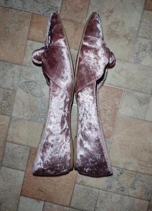 Шикарные бархатные туфл тм dorothy perkins, розовые замшевые балетки, 37,5 ~ 38 размер (4)4 фото