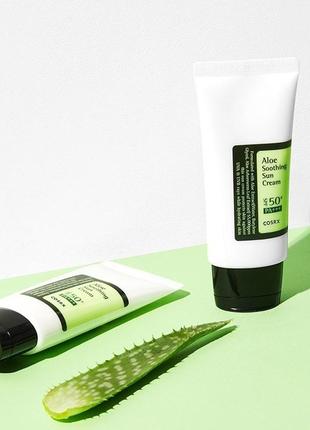Солнцезащитный крем с экстрактом алоэ вера cosrx aloe soothing sun cream3 фото