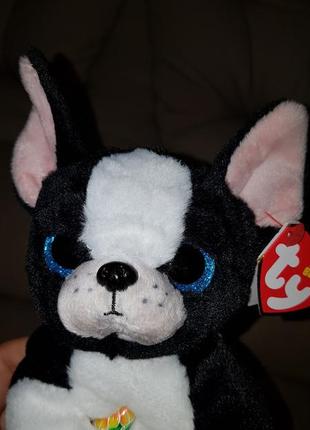 Ty beanie babies очисник пес, собака бостон-тер'єр tink 22 см7 фото