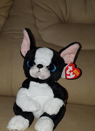 Ty beanie babies очисник пес, собака бостон-тер'єр tink 22 см