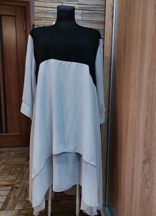 Оригінальна сукня musthave плаття з шифону та трикотажу