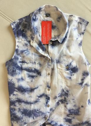 Новая  хлопковая рубашка-безрукавка tie-dye pimkie р.l
