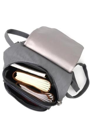 Женский рюкзак из нейлона серый7 фото