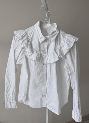 Красивая рубашка с рюшами от h&amp;m1 фото