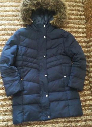 Удлиненный пуховик на девочку р. 122