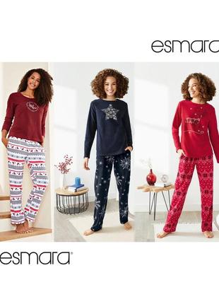 Пижама теплая флисовая женская esmara жіноча піжама на флисе xs s m l