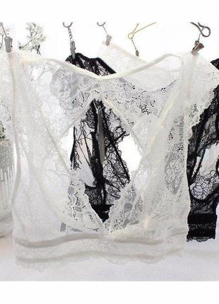 Комплект женского кружевного нижнего белья  в белом  цвете2 фото