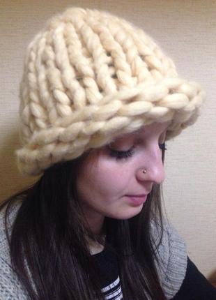 Зимняя шапка хельсинки, 100% шерсть мериноса1 фото