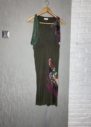 Сукня міді трикотажне плаття у оригінальний принт dept , s3 фото
