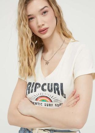 Бавовняна футболка rip curl колір бежевий, xs, s, m